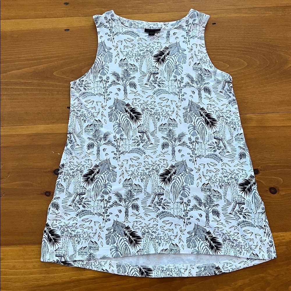 J. Jill Wearever Collection White/Black Tank Top Sz S